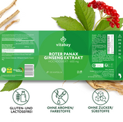 Roter Panax Ginseng Extrakt 600 mg - 120 vegane Kapseln