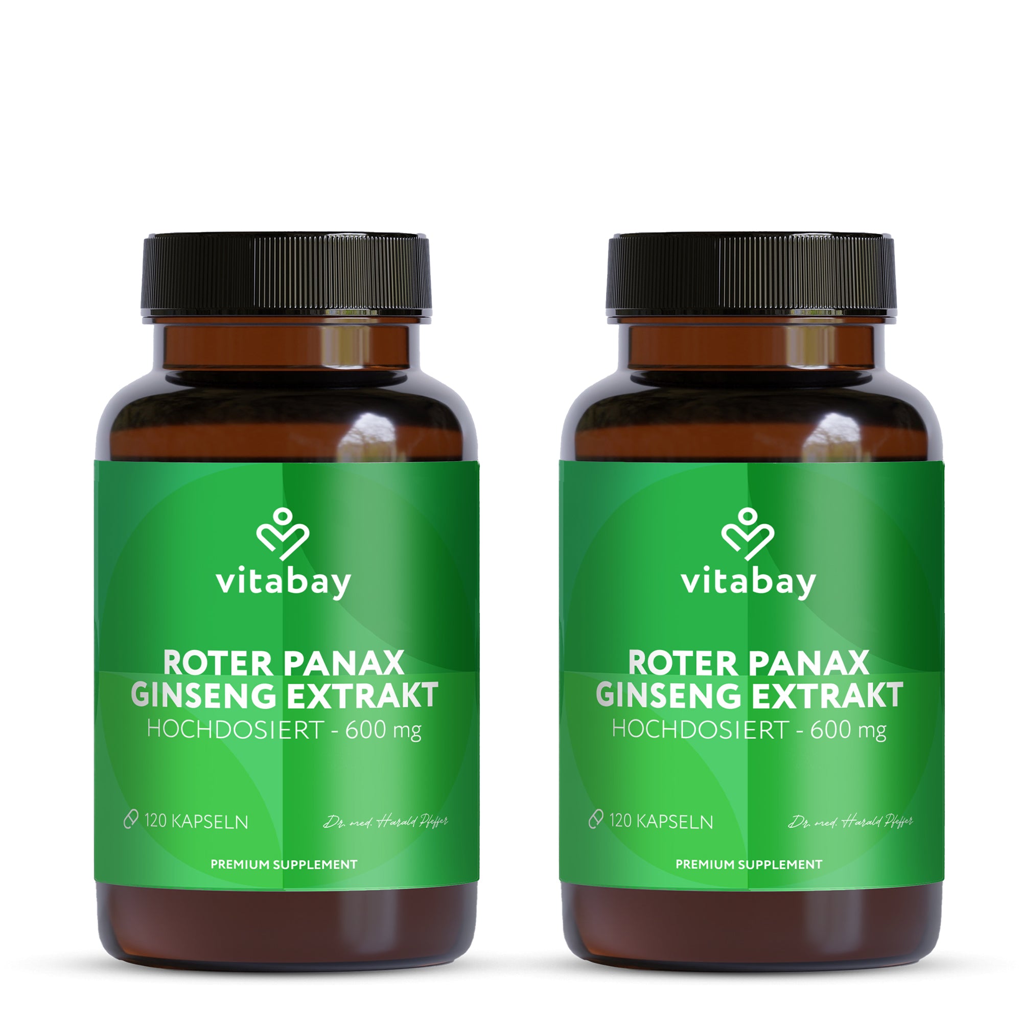 Roter Panax Ginseng Extrakt 600 mg - 120 vegane Kapseln