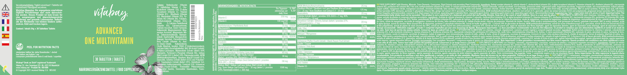 Advanced One Multivitamin - 30 vegane Tabletten