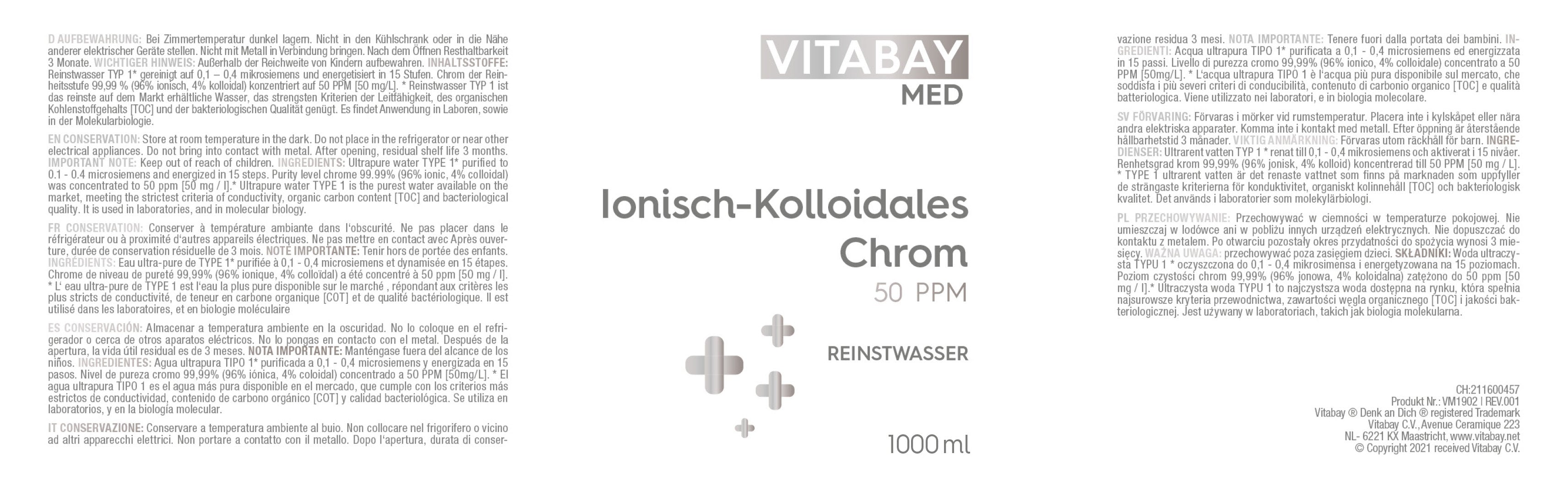 Kolloidales Chrom 50 PPM