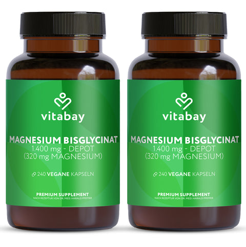 Magnesium Bisglycinat DEPOT - 240 vegane Kapseln, 2er-Pack
