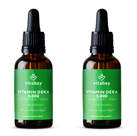 DEKA 5000 – Premium-Öl mit  Vitamin D3, K2, A & E - 60 ml / 1.800 Tropfen