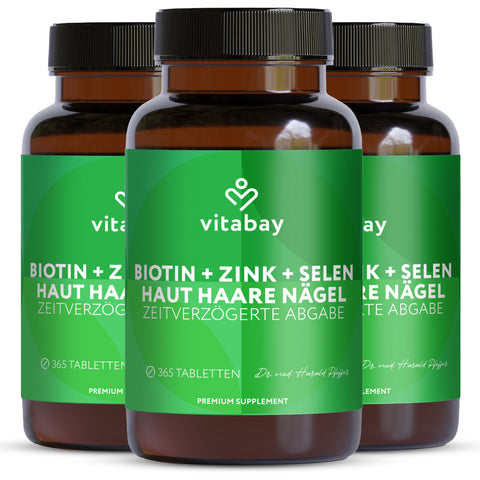 D-Biotin 10 mg Depot + Selen 110 mcg + Zink 10 mg - Tabletten