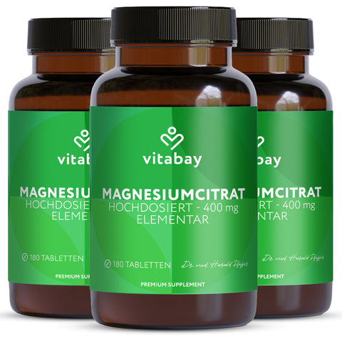 Magnesiumcitrat 400 mg - 180 vegane Tabletten