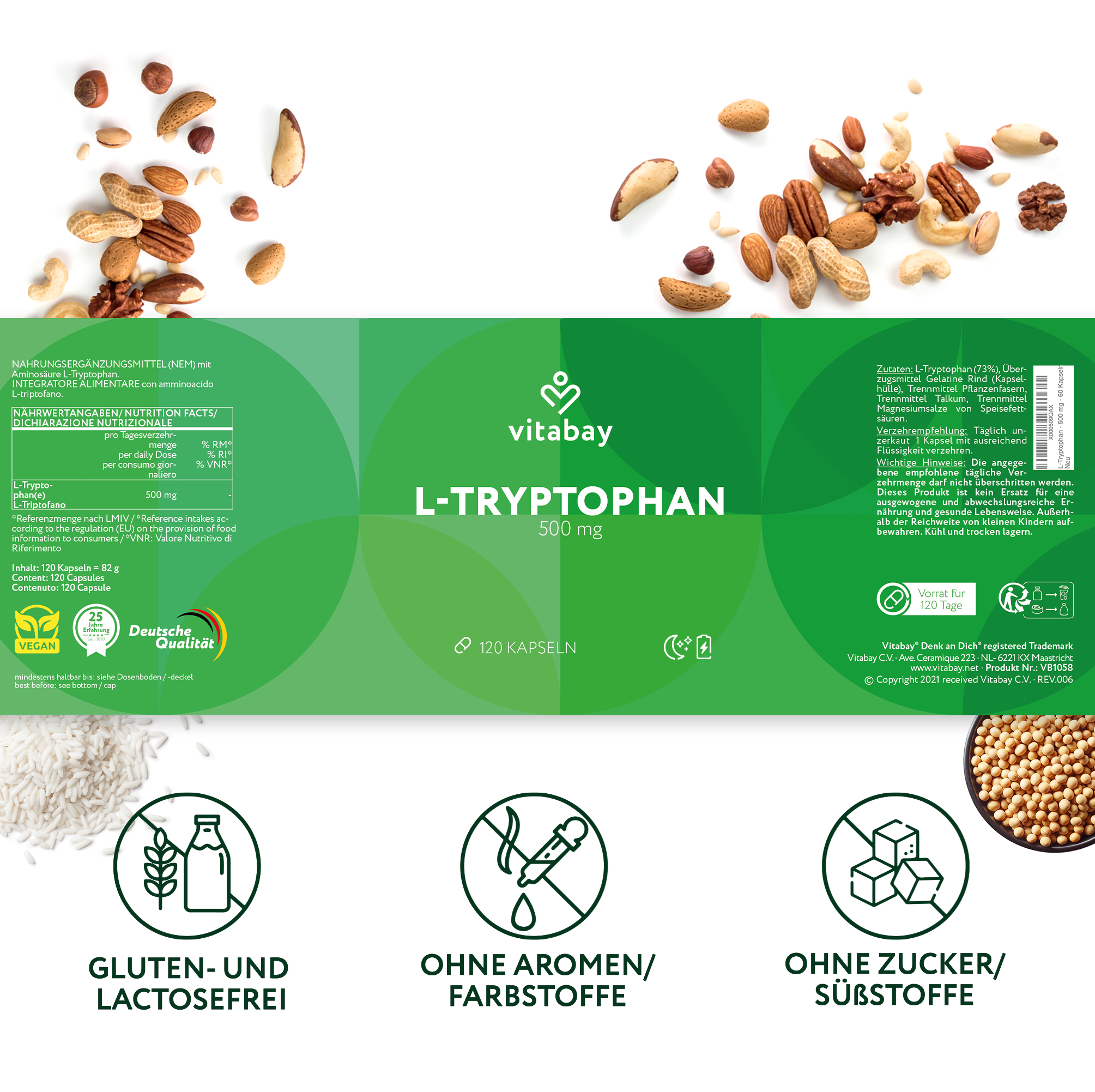 L-Tryptophan 500 mg - Kapseln