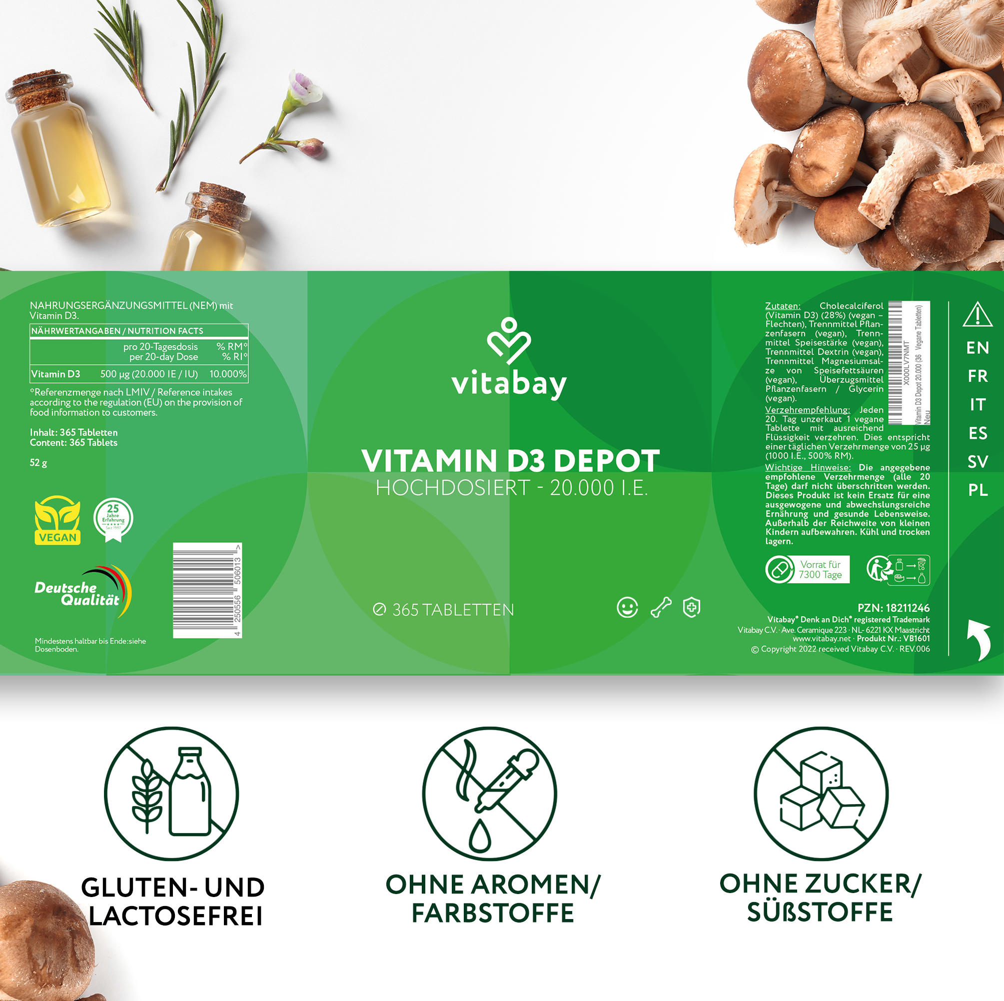 Vitamin D3 Depot 20.000 I.E. - vegane Tabletten