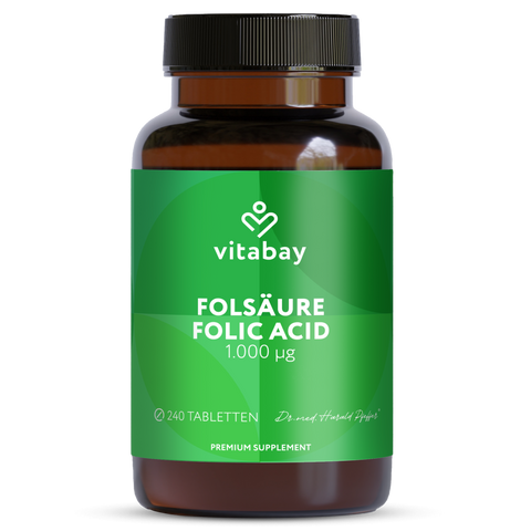 Folsäure - Folic Acid - 1000 mcg - 240 vegane Tabletten