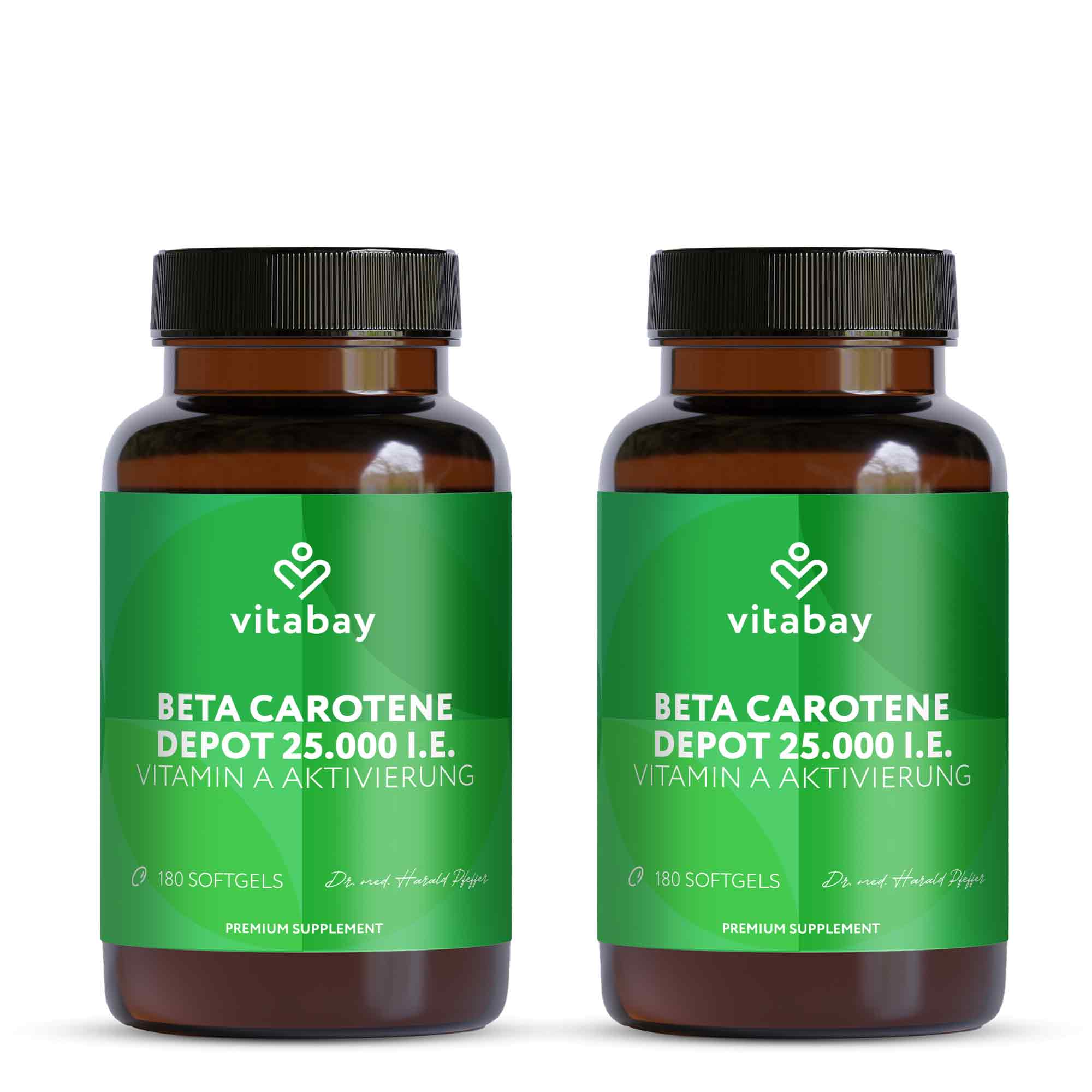Beta Carotene 25.000 I.E. Depot - 180 vegane Softgels