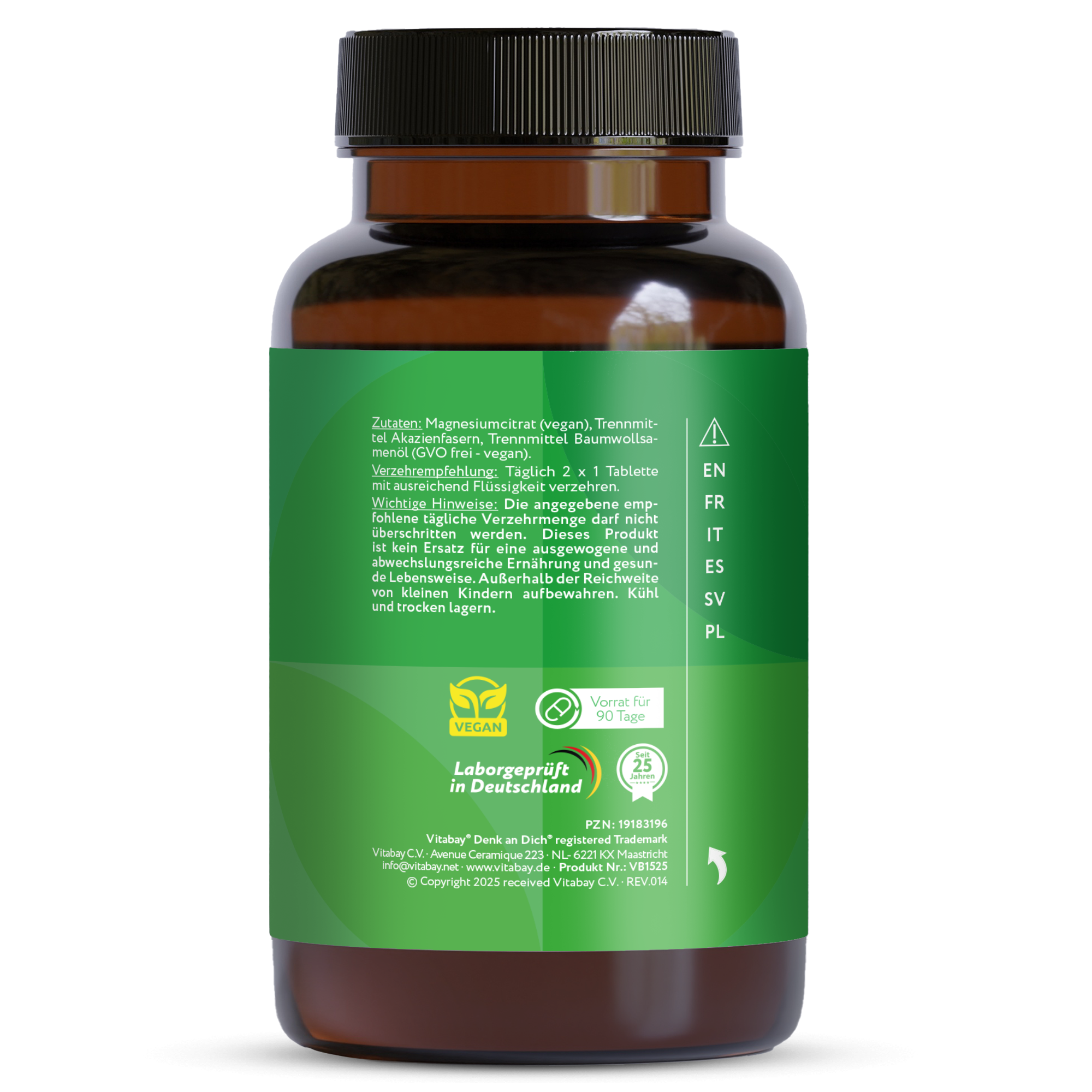 Magnesiumcitrat 400 mg - 180 vegane Tabletten