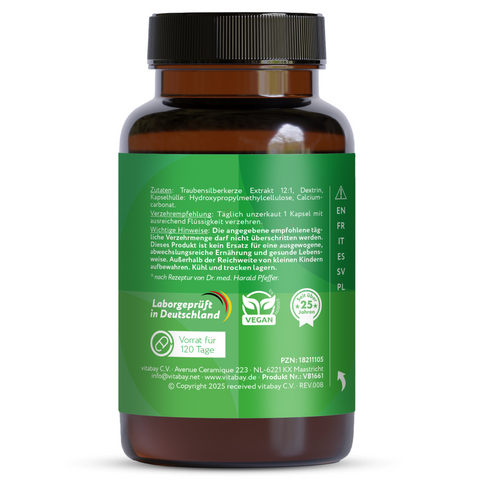 Traubensilberkerze Extrakt 2500 mg - 120 vegane Kapseln