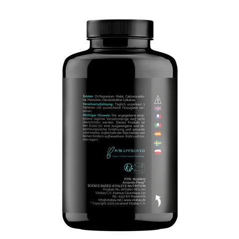 Magnesium Malate 3000mg - 180 vegane Tabletten